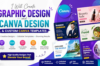 create graphic design canva design and custom canva templates