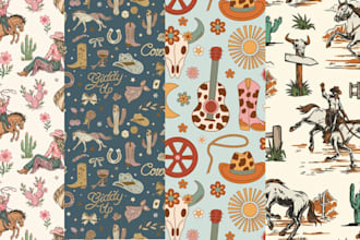 design western rodeo pattren and prints