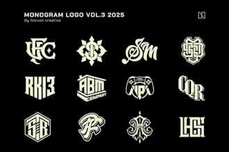 create a vintage typography and linear logo design