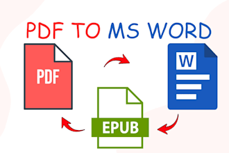 convert PDF to editable word, epub, kindle, and format books professionally