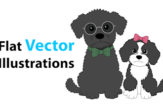 do a unique flat vector illustration
