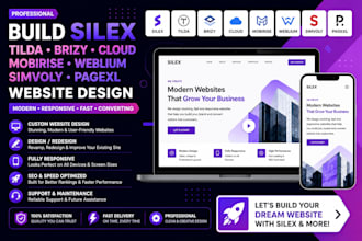 build silex tilda brizy cloud mobirise weblium simvoly pagexl website redesign