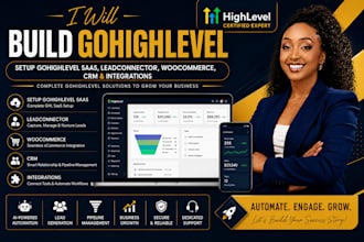 setup gohighlevel saas, leadconnector, woocommerce, crm and integreations