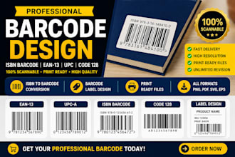 custom barcode design for products books and packages through provided isbns
