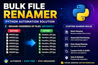 create a custom bulk file renamer and file organizer in python