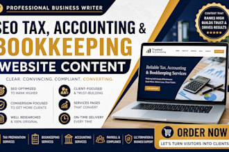 write SEO tax, accounting, and bookkeeping website content