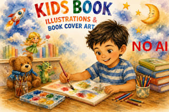 draw whimsical watercolor children storybook illustration