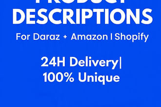 write SEO product descriptions for daraz amazon , shopify
