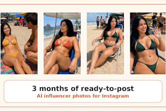 deliver a ready made ai influencer for instagram with 3 months content ai image