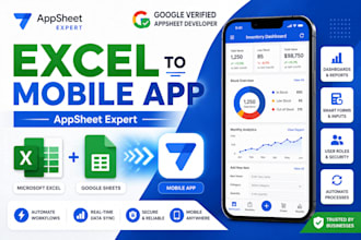develop professional custom appsheet mobile apps from excel or google sheets