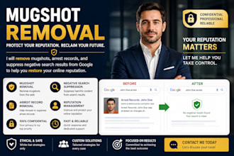 remove mugshots, arrest records, and suppress negative search results