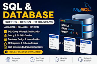 design sql databases, er diagrams, and write queries