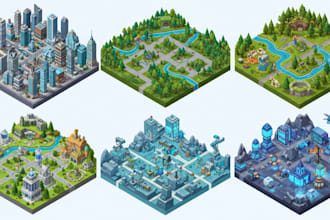 draw vector map or isometric map in illustrator