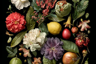 draw your flowers fruits vegetable and botanical plants