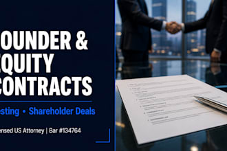 write founder agreements, shareholder contracts and equity vesting