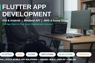 build your flutter app with backend, aws deployment, appstore playstore upload