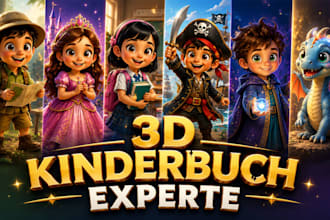 erstelle zauberhafte 3dkinderbuchillustrationen für amazon KDP