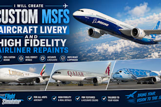 create custom msfs aircraft livery and high fidelity airliner repaints