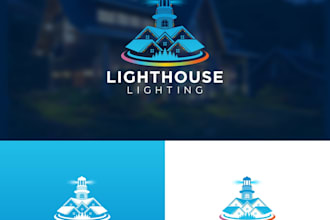 design a unique lighthouse logo for business, brand, startup and company