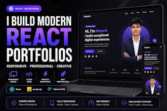build a modern responsive react portfolio website