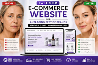 build ecommerce website for anti aging peptide brands skin care peptide website