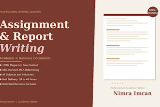write a professional assignment report or academic documents