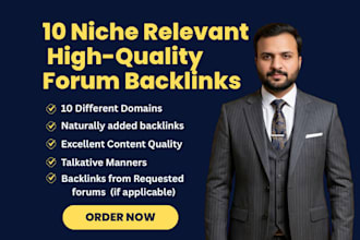 provide 10 forum posting backlinks