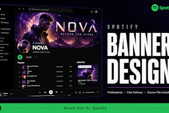design a professional spotify artist banner and header that converts fans
