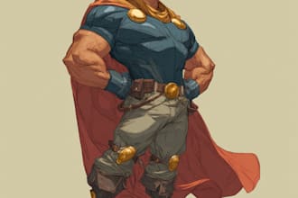 design premium superhero caricature character