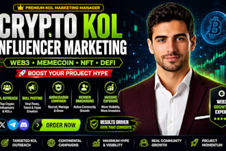 manage crypto kol marketing influencer marketing campaign for defi memecoins nft