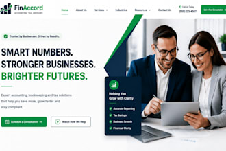 build wordpress accounting finance website bookkeeping tax finance cpa website