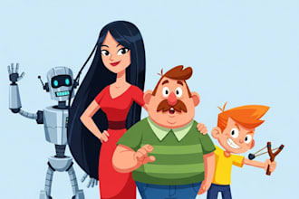 draw a vector character, cartoon character