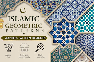 design luxury islamic geometric seamless vector patterns
