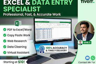 be your expert virtual assistant for data entr copy paste