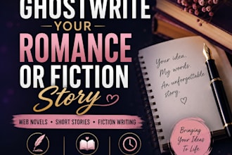 ghostwrite your webnovel, romance or fiction story