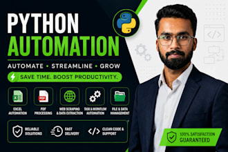 automate tasks using python scripts, bots and workflows
