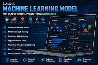 build machine learning models for classification, regression and clustering