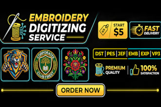 do professional embroidery digitizing into dst pes emb files