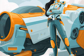 design a professional scifi character illustration