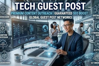 build tech backlinks via tech guest post on high da tech blogs to rank blogs
