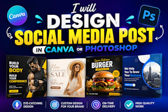 design social media post in canva or photoshop