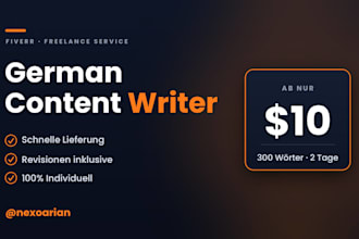 write professional german blog articles and website content