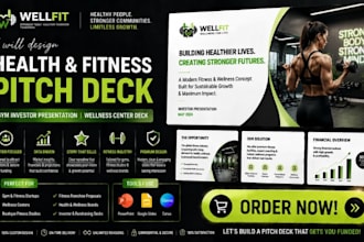 design health fitness pitch deck gym investor presentation wellness center deck
