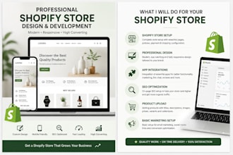 create shopify store and functionality, SEO, marketing