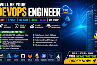 be your devops engineer for AWS ec2 ecs azure docker linux cicd and vps setup