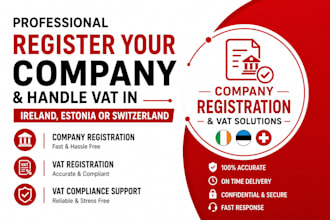 register your company and handle vat in ireland, estonia or switzerland
