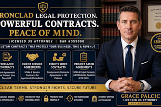write a custom client service agreement or master service contract