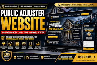 build public adjuster website for insurance claim leads and funnel system