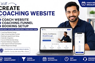 create coaching website coach website coaching funnel booking setup online coach