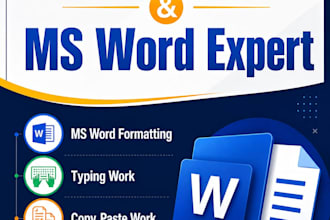 do expert ms word formatting and professional data entry